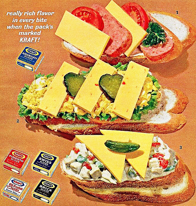 Wild Vintage Kraft Cheese Sandwiches from the 1950s and 1960s